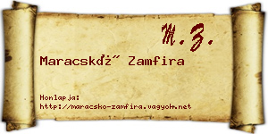 Maracskó Zamfira névjegykártya